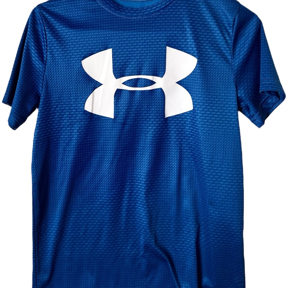 Under Armour HeatGear Blue Shirt with White Logo
